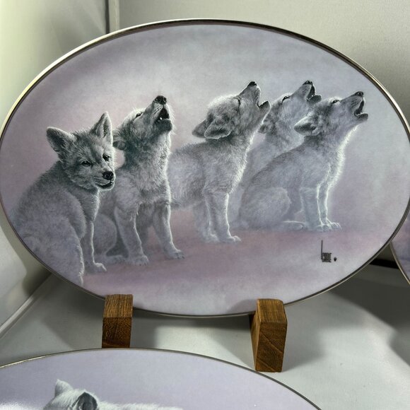 Plates 9-12 - Bradford Exchange Arctic Wolf Collector Plates With Certificates - Picture 2 of 10